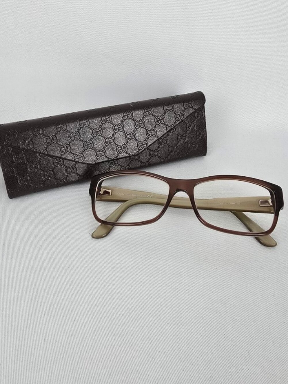 Gucci GG 1133 Brown Rectangular Eyeglass Frames w/ Case Italy